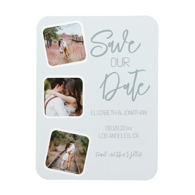 Coastal Blue Save The Date Magnet (Vertical)