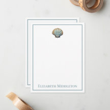 Coastal Blue Scallop Seashell Personalised