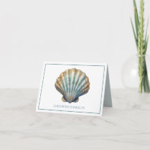 Coastal Blue Scallop Seashell Personalised