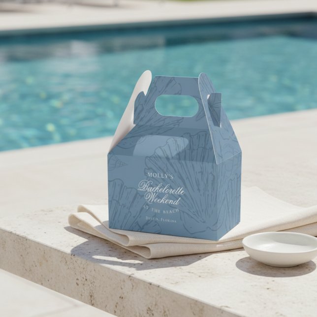 Coastal Blue Seashell Bachelorette Favour Box (Coastal Blue Seashell Bachelorette Favor Boxes)