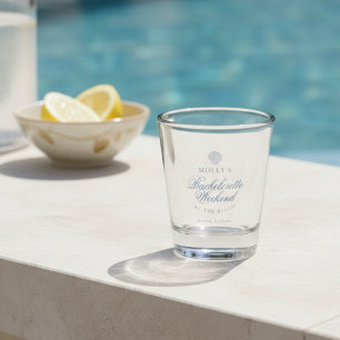 Coastal Blue Seashell Bachelorette Shot Glass