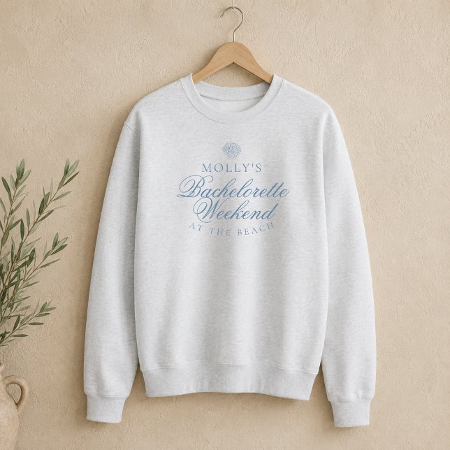 Coastal Blue Seashell Bachelorette Sweatshirt (Coastal Blue Seashell Bachelorette Sweatshirt)