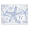 Coastal Blue Starfish Pattern Monogrammed Initial
