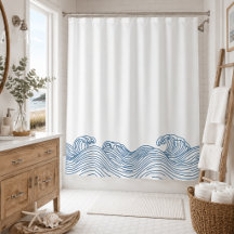 Coastal Blue Wave Beach House Bathroom