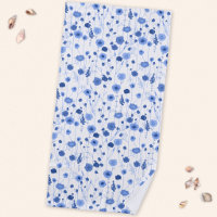 Coastal Blue Wildflower Meadow Botanical Floral