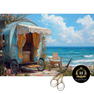 Coastal Bohemian Gypsy Caravan Decoupage Tissue Paper