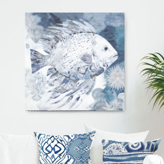 Coastal Boho Fish Canvas Print