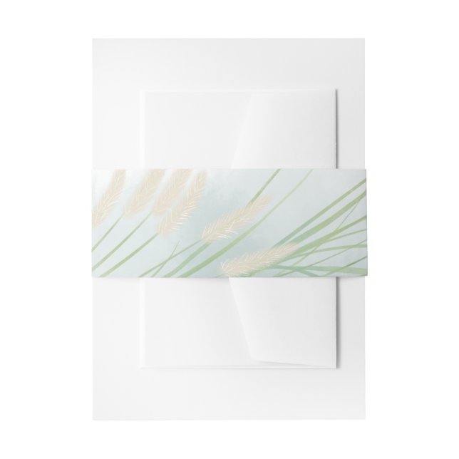 Coastal Botanical Wedding Invitation Belly Band (Front Example)
