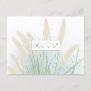Coastal Botanical Wedding RSVP Postcard