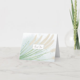 Coastal Botanical Wedding Thank You Card