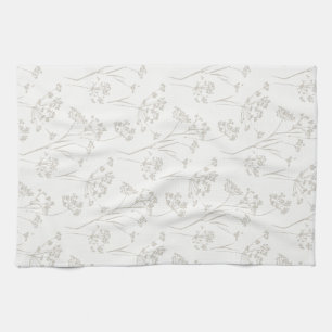 Coastal branches calming nature dry flowers tea towel