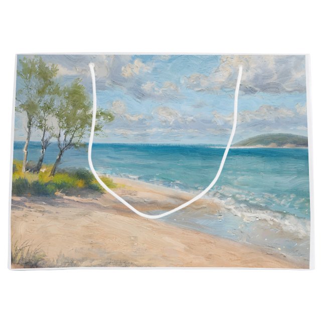 Coastal Breeze Fine Art Beach Print Large Gift Bag (Front)