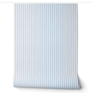 Coastal Breeze Fine Ticking Stripes Light Blue Wallpaper