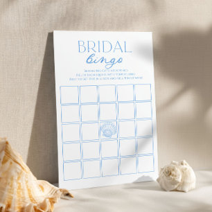 Coastal Bridal Shower Bingo Game Card