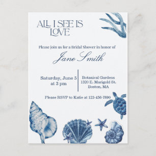 Coastal bridal shower invitation Theme  Postcard