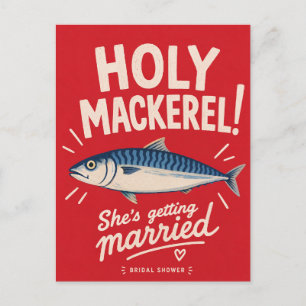 Coastal Bridal Shower Sardines Mackerel Beach Postcard
