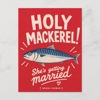 Coastal Bridal Shower Sardines Mackerel Beach Postcard