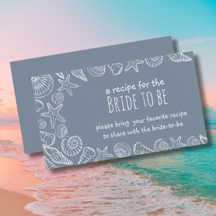 Coastal Bridal Shower Share A Recipe Enclosure Card