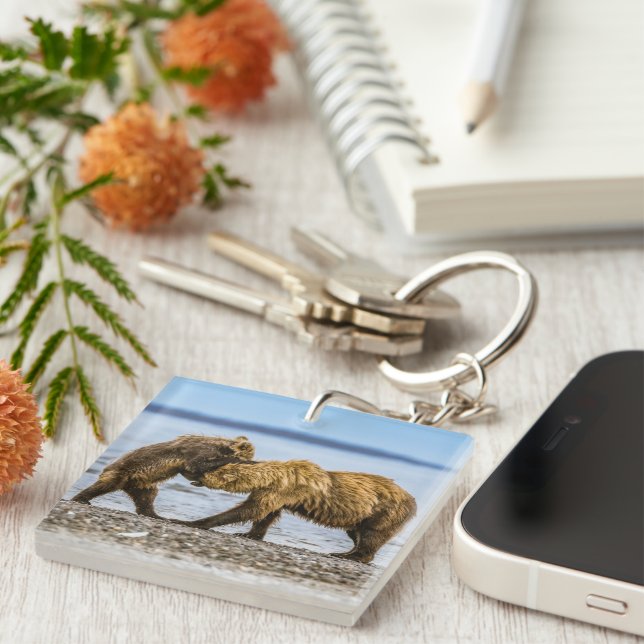 Coastal brown bears key ring (Front Right)