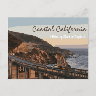 Coastal California Miles Shore Postcard