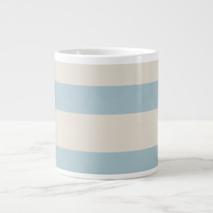 Coastal Calm Blue & White Striped  Large Coffee Mug