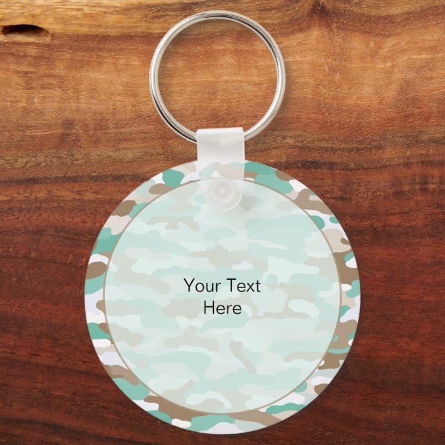 Coastal Camouflage Rugged Aluminium Key Ring (Back)