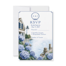 Coastal Cape Cod Hydrangea Cottage Wedding RSVP