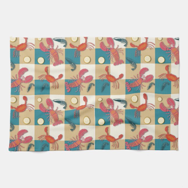 Coastal Catch Picnic  Tea Towel (Horizontal)