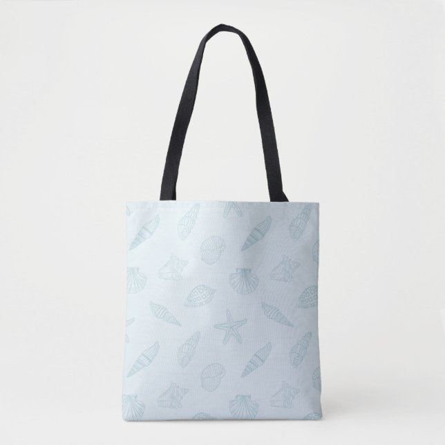 Coastal Catch Seafoam Blue Tote Bag (Front)