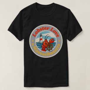 Coastal Charm_ Massachusetts Lobster Vintage Style T-Shirt