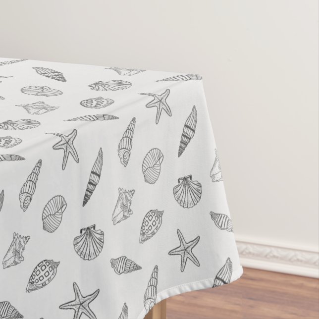 Coastal Charm Ocean Grey Tablecloth (In Situ)