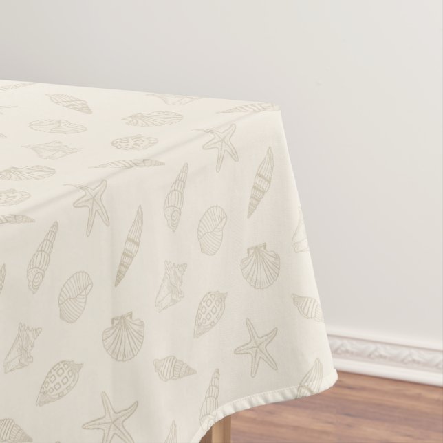 Coastal Charm Sandy Taupe Tablecloth (In Situ)