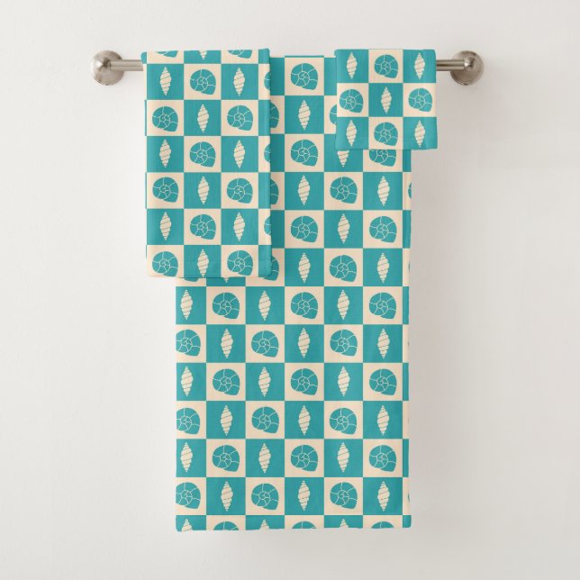 Coastal Check Pattern Towel Set (Insitu)