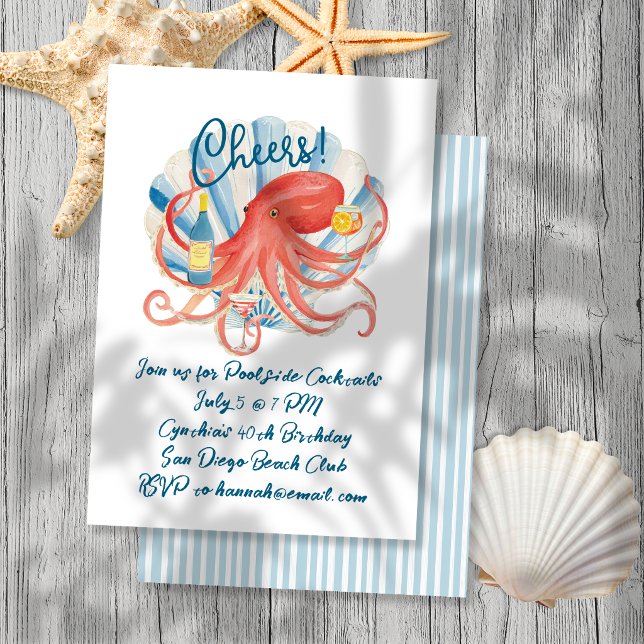 Coastal Cheers Cocktail Party Invitation (Creator Uploaded)