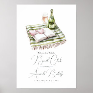 Coastal Chic Beach Club Birthday Welcome Sign