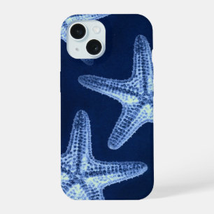 coastal chic beach rustic nautical blue starfish iPhone 15 case