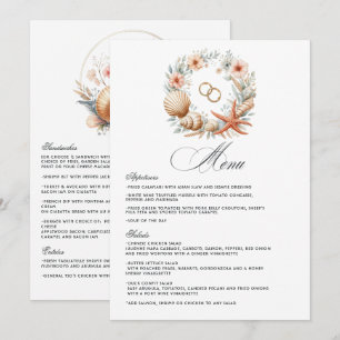 Coastal Chic Beach Wedding Menu