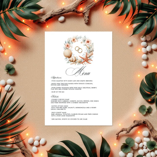 Coastal Chic Beach Wedding Menu (Coastal Chic Beach Wedding Menu)