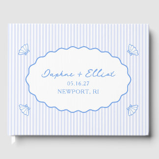 Coastal Chic Blue Nautical Personalised Wedding Guest Book