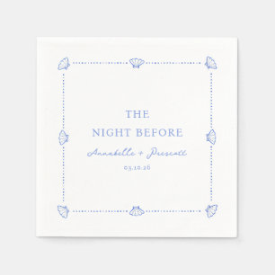 Coastal Chic Blue Personalised Rehearsal Dinner Napkin