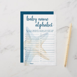 Coastal Chic Blue Starfish Alphabet Name Game