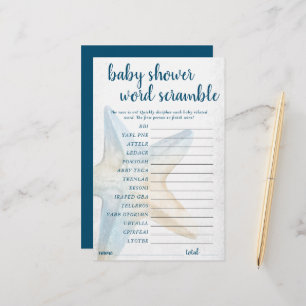 Coastal Chic Blue Starfish Word Scramble Game