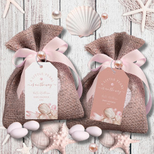 Coastal chic blush pink pearl Baby Shower Gift Tags