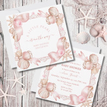 Coastal chic blush pink pearl Baby Shower