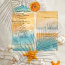 Coastal Chic Golden Sand Turquoise Water Wedding