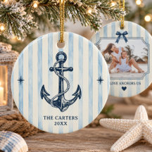 Coastal Chic Love Anchors Us Bow Stripe Photo