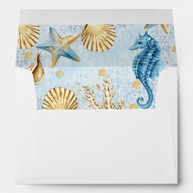 Coastal Chic | Modern Coral Reef Envelope (Back (Bottom))
