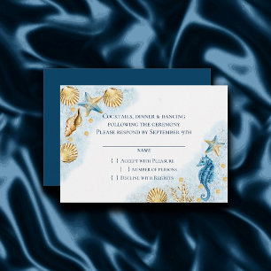 Coastal Chic   Modern Coral Reef RSVP Card