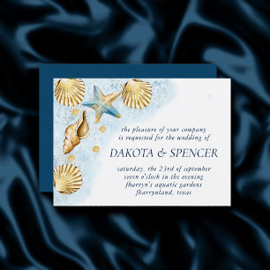 Coastal Chic Modern Coral Reef Wedding Invitation