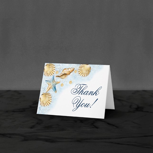 Coastal Chic | Modern Coral Reef Wedding Thank You Card (Creator Uploaded)